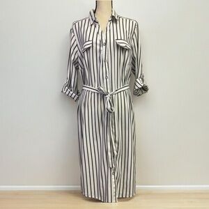 Mlle Gabrielle Black  & White Stripped Dress
